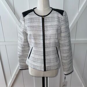 Calvin Klein Women's Black and White Striped Jacket